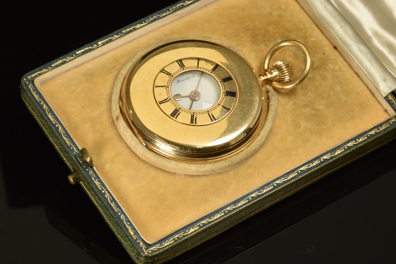 Manoah Rhodes & Son of Bradford 18ct gold keyless winding half hunter pocket watch with gold - Image 5 of 6