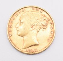 1872 Queen Victoria gold full sovereign