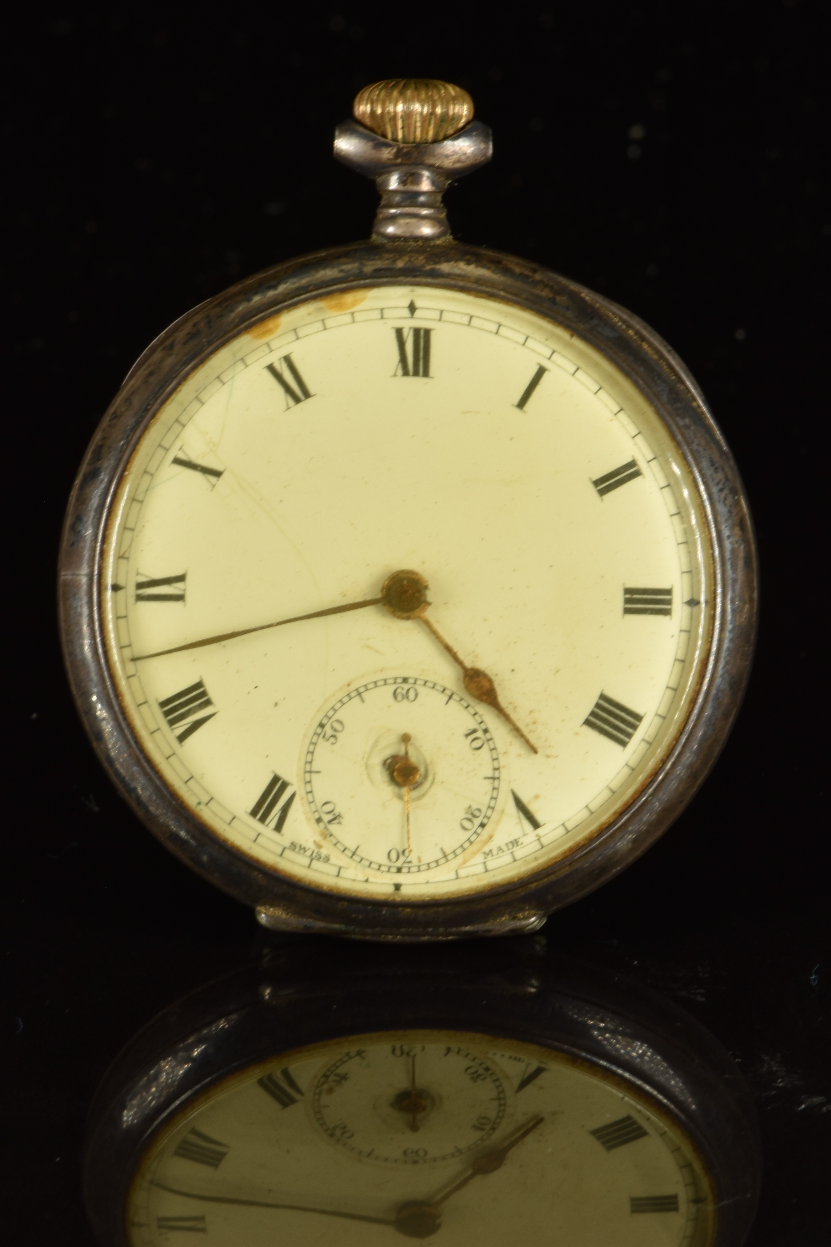 Four hallmarked silver pocket watches comprising a keyless winding half ...