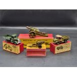 Britains: a vintage 18" Howitzer No.2107; a 4.5" Howitzer No.1725; Beetle Lorry No.1877; and an Army