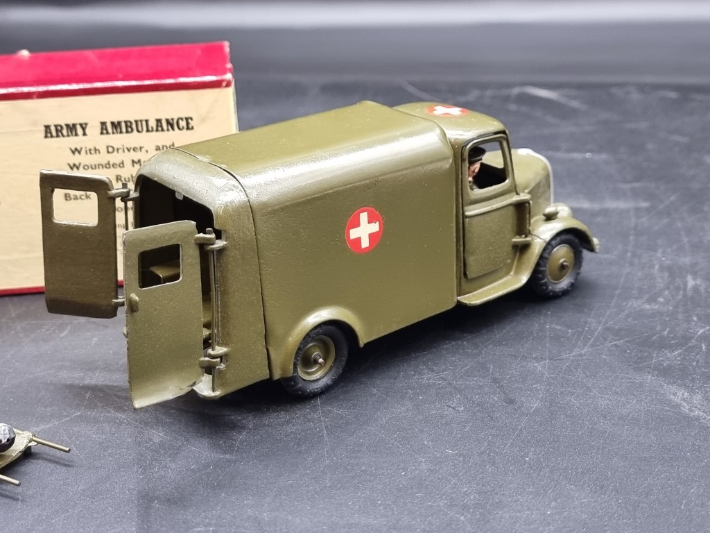 Britains: a vintage Army Ambulance No.1512, with driver and casualty on stretcher. - Image 3 of 3