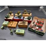 Britains: a collection of vintage Britains military items, all in original boxes; to include