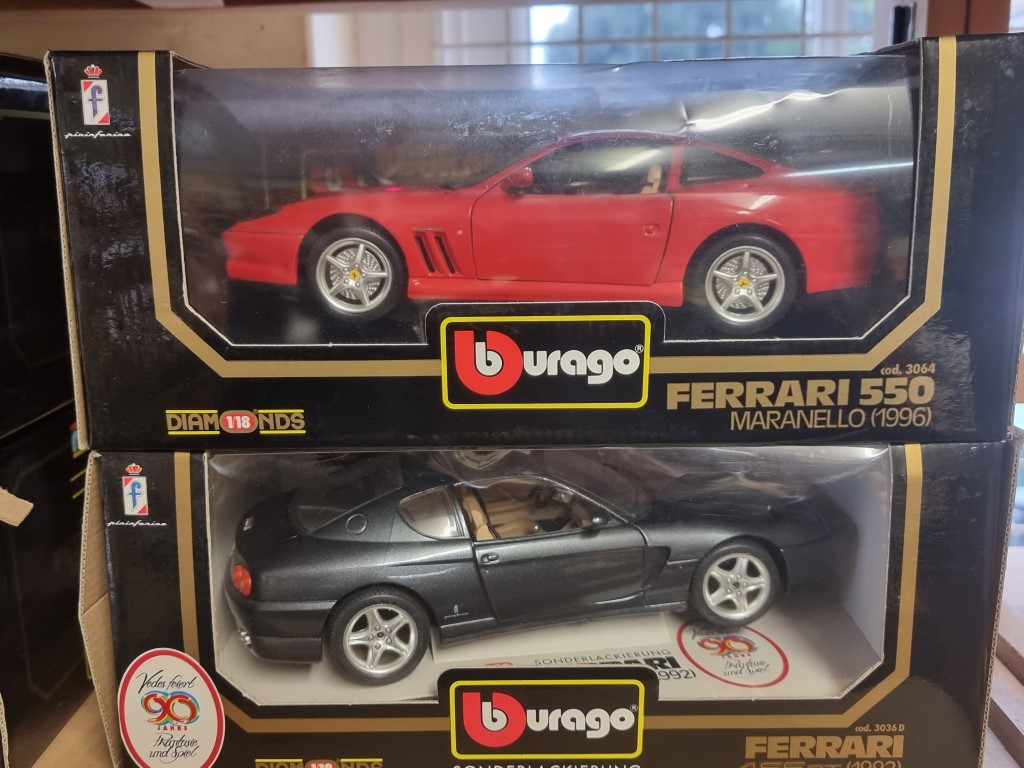 Burago: four boxed Ferrari models, to include a Special Edition gunmetal grey 456GT, No.3036D. - Image 3 of 3