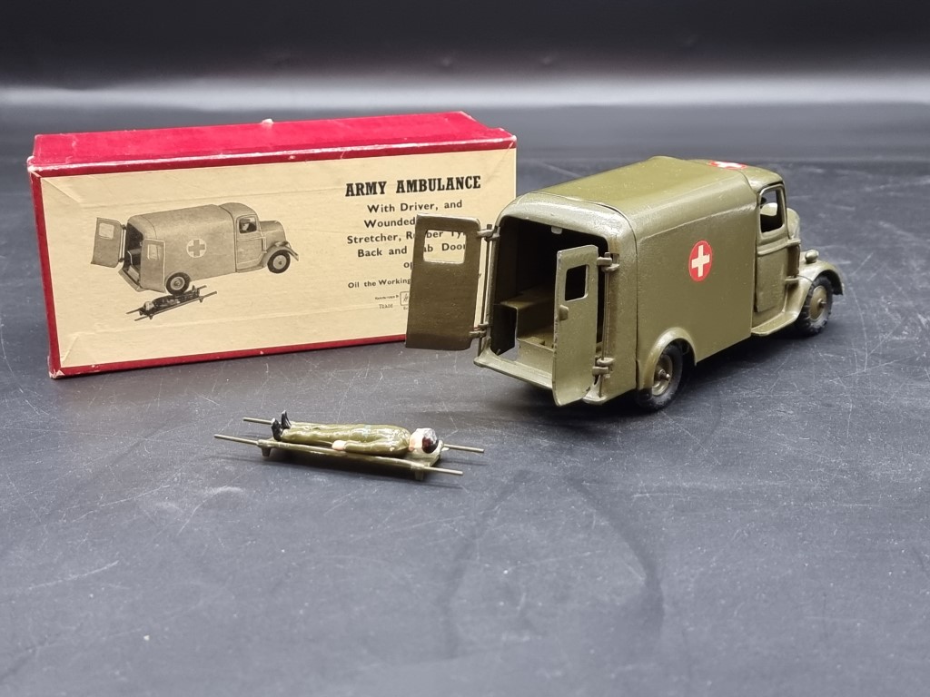 Britains: a vintage Army Ambulance No.1512, with driver and casualty on stretcher. - Image 2 of 3