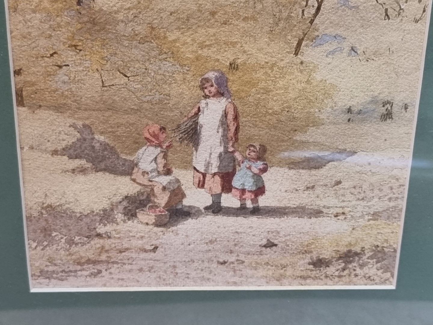 G Bartlett, children on a country path, signed, watercolour, 25.5 x 18cm. - Image 2 of 3