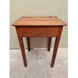 An old oak school desk, with hinged top, 56cm wide.