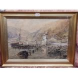 W Cutlan, a West Country harbour, signed and dated 1904, watercolour, 33 x 47.5cm.