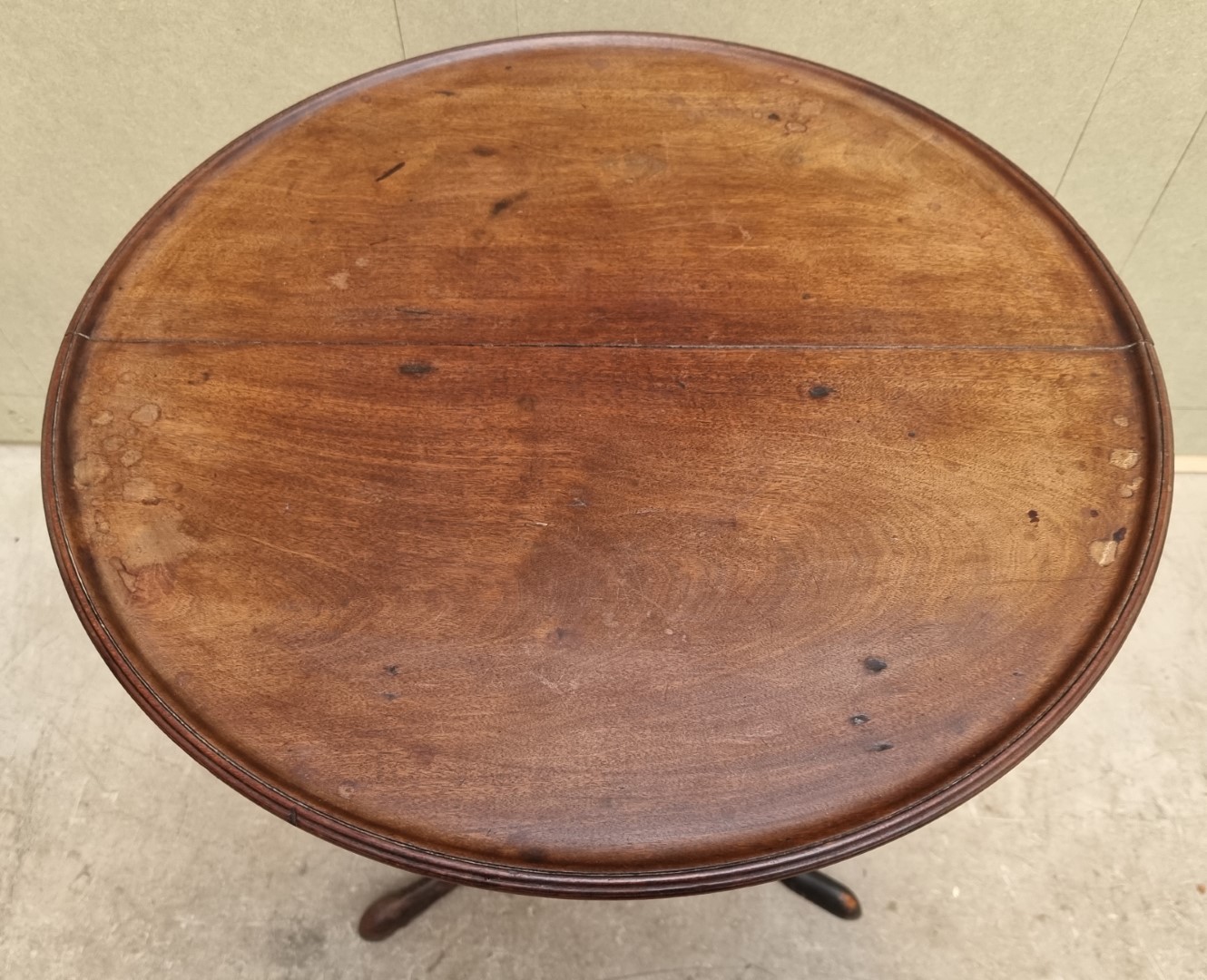 Two mahogany tilt-top tripod tables, comprising: a George III circular example, 60cm diameter; and a - Image 6 of 10