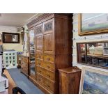 A good late Victorian figured walnut bedroom suite, comprising: a compactum style wardrobe, 195.