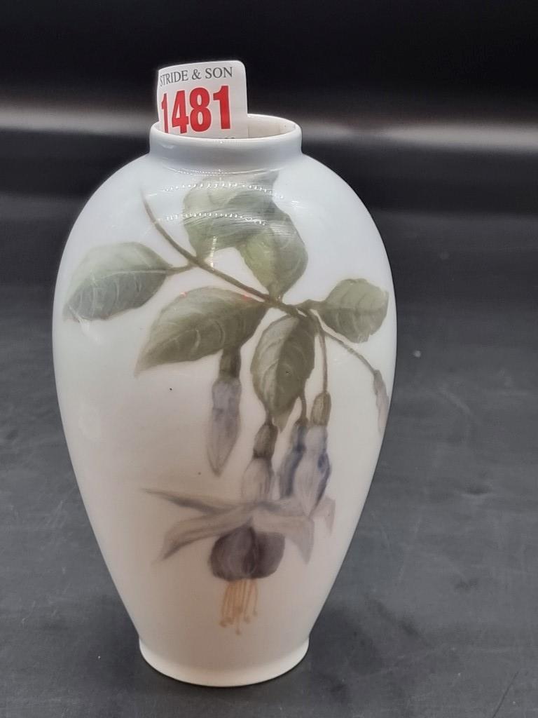 A Royal Copenhagen vase, 14cm high; together with an ambrotype photograph, 5.4 x 5.2cm oval, in gilt - Image 2 of 5