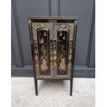 A vintage chinoiserie side cabinet, 47.5cm wide.