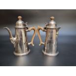 A pair of Georgian style silver cafe-au-lait pots, by William Comyns & Sons Ltd, London 1929,