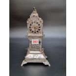 An ornate 19th century Dutch silver miniature longcase clock, import mark Thomas Glaser, London