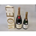 A 150cl magnum bottle of Moet & Chandon NV champagne, in oc; together with another 75cl bottle of