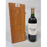 A 75cl bottle of Chateau Rauzan-Segla, 1995, Margaux, in Fortnum & Mason case.