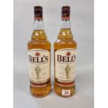 Two 1 litre bottles of Bell's blended whisky. (2)