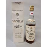 A 26 2/3 fl.oz. bottle of The Macallan 'Special Selection' 1963 vintage whisky, (low level), in oc.