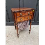 An early 19th century mahogany Pembroke work table, 47cm wide.