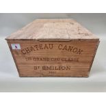 A case of twelve 75cl bottles of Chateau Canon, St Emilion, 1987, in owc.