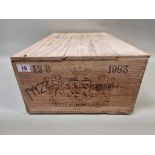 A case of twelve 75cl bottles of Chateau Lynch-Moussas, Pauillac, 1983, in owc.