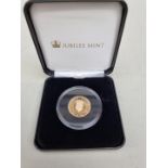 Coins: a Alderney 'The Queen's Platinum Jubilee 22-Carat Gold Proof Sovereign', with CoA and box.