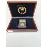 Coins: a 2021 Gibraltar gold proof sovereign, with CoA and box.