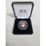 Coins: an Ascension Island '2022 Queen's Platinum Jubilee Gold Proof Photographic Sovereign', with