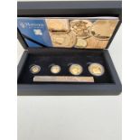 Coins: a Alderney '2021 Queen's 95th Birthday 24 Carat Gold Sovereign Deluxe Set', comprising: