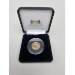 Coins: a Alderney '2020 80th Anniversary of Dunkirk Gold Proof Sovereign', with CoA and box.