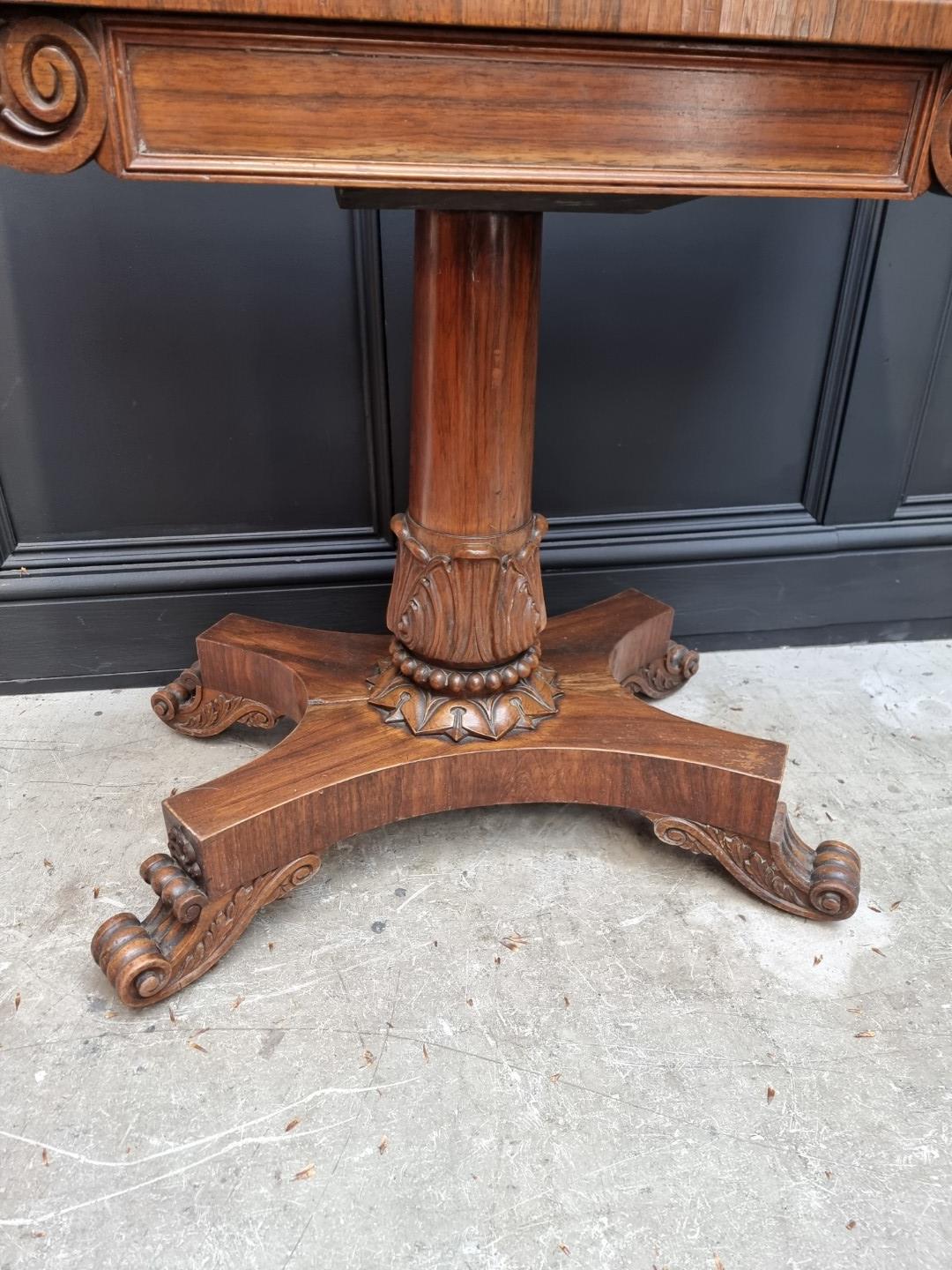 A Victorian rosewood pedestal card table, 91cm wide. - Image 7 of 9