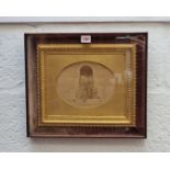 A decorative Victorian gilt gesso frame, in a further rosewood frame, the whole 34.5 x 39.5cm.