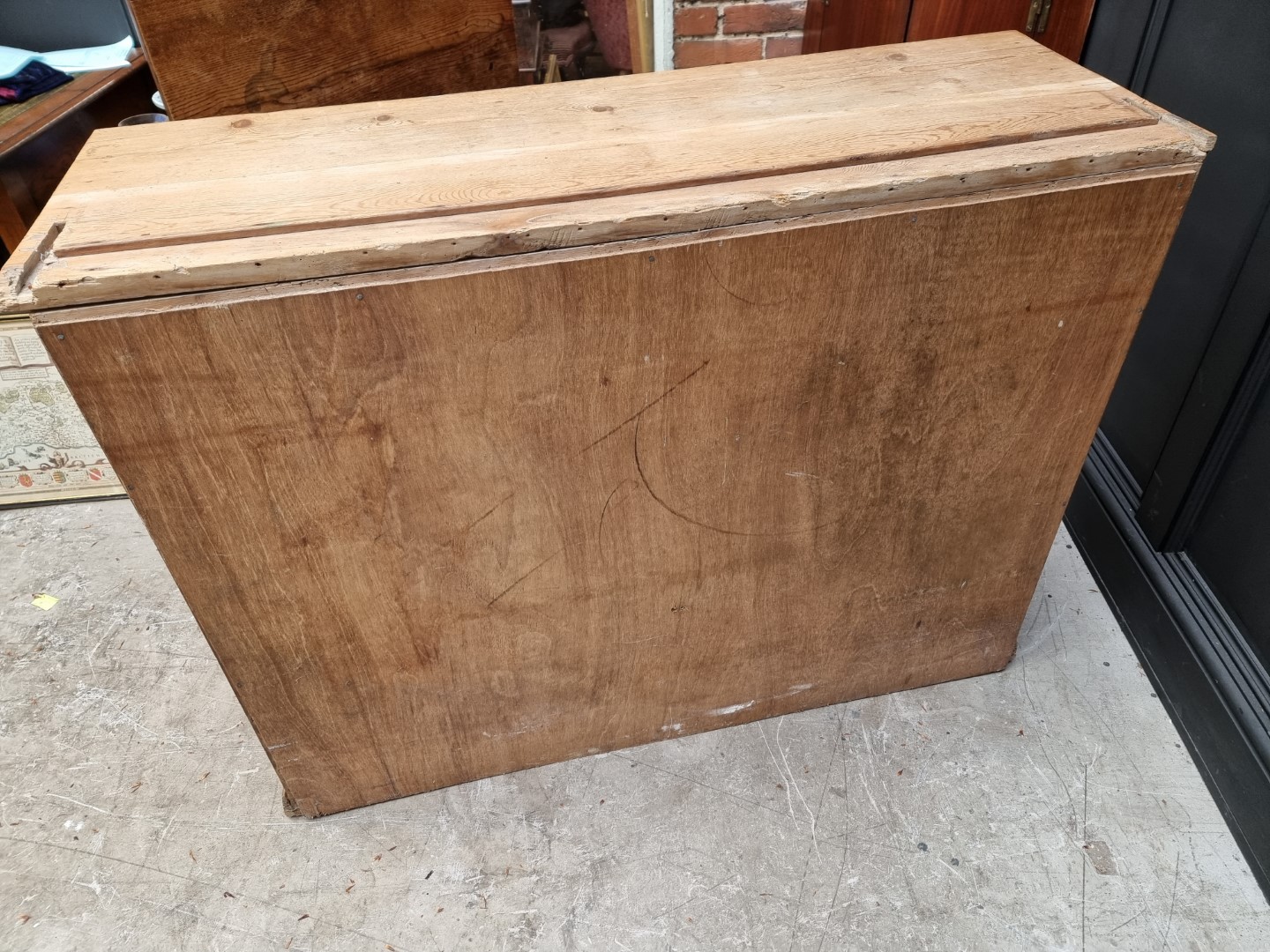 An old pine side cabinet, 128cm wide. - Image 10 of 13