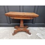 A Victorian rosewood pedestal card table, 91cm wide.
