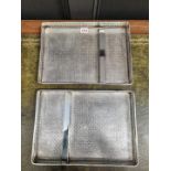A pair of British Airways 'Gainsborough' silver plated serving trays, possibly Concorde, 36cm wide.