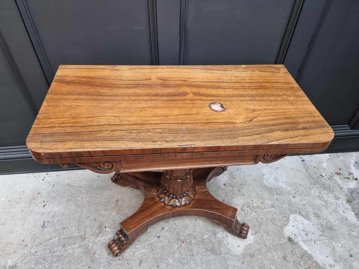 A Victorian rosewood pedestal card table, 91cm wide. - Image 2 of 9