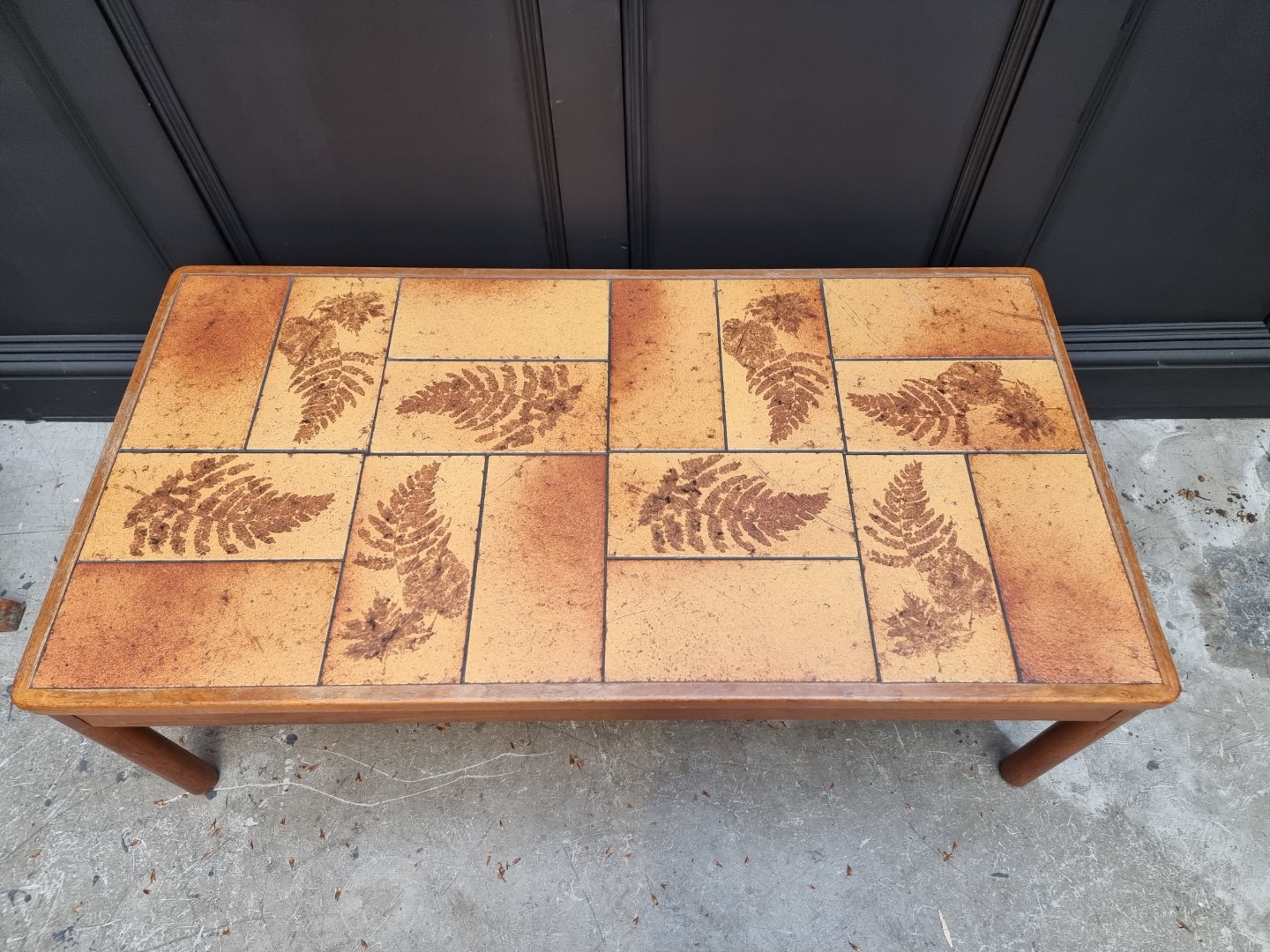 A vintage mid-century Danish teak and tile rectangular low occasional table, by Trioh, 125cm wide. - Image 4 of 5