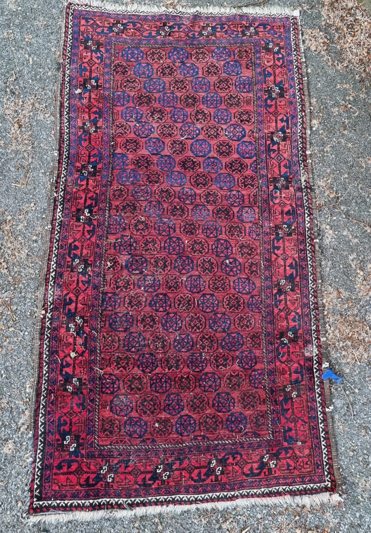 A Turkoman rug, 206 x 110cm.