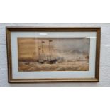 F.H.G., 19th century, a paddle steamer in Portsmouth Harbour, initialled and dated '74, watercolour,