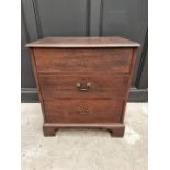 An antique mahogany chest of drawers, with hinged top, 69.5cm wide, (alterations).