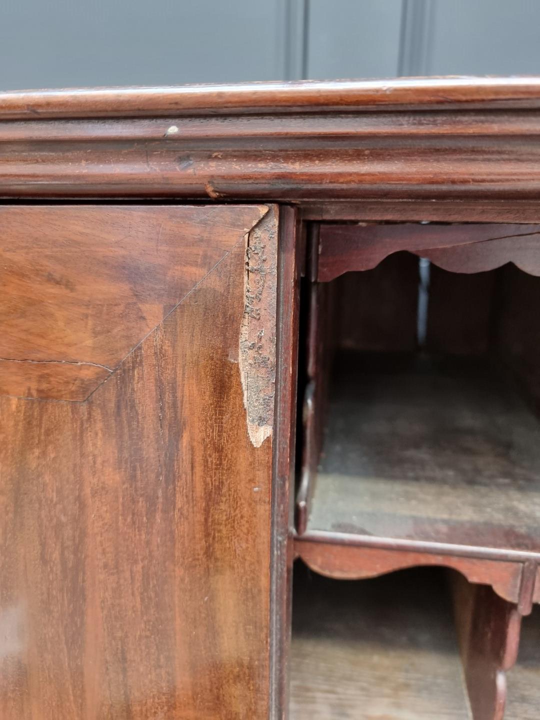 An 18th century mahogany table cabinet, enclosing pigeonholes and small drawers, 61cm high x 64. - Image 7 of 9