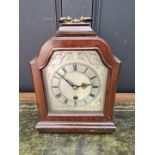 An 18th century style mahogany mantel timepiece, 29cm high.