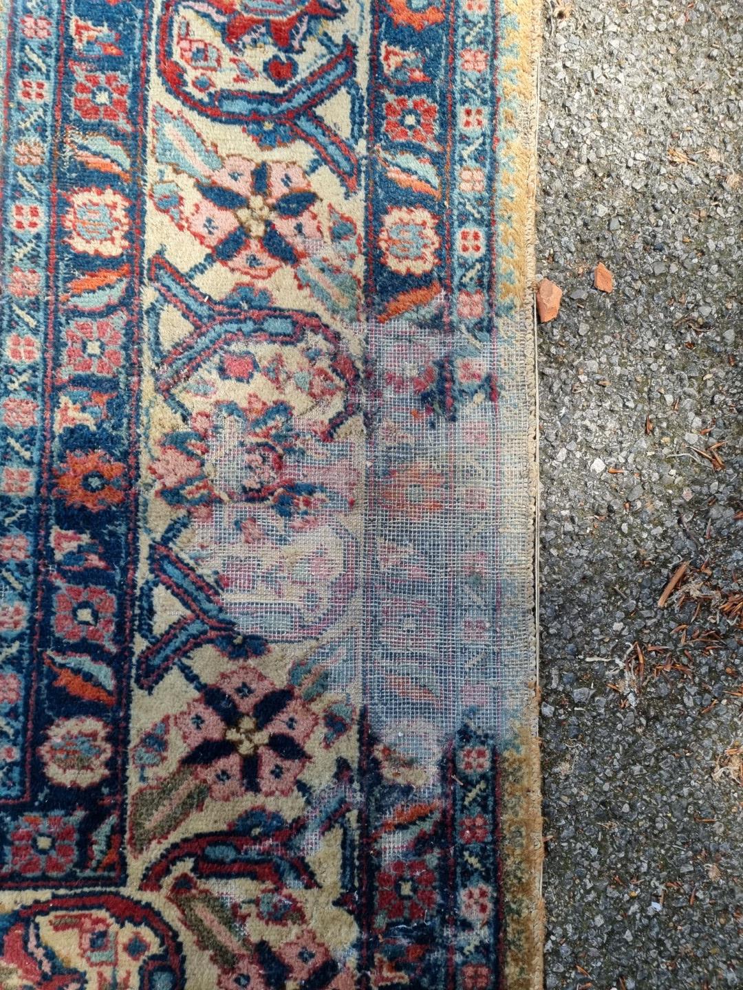 A Persian carpet, having central floral medallions, with floral cartouches to each corner of central - Image 3 of 10