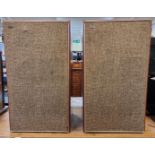 A pair of vintage Leak sandwich loudspeakers, 65cm high x 37.5cm wide.