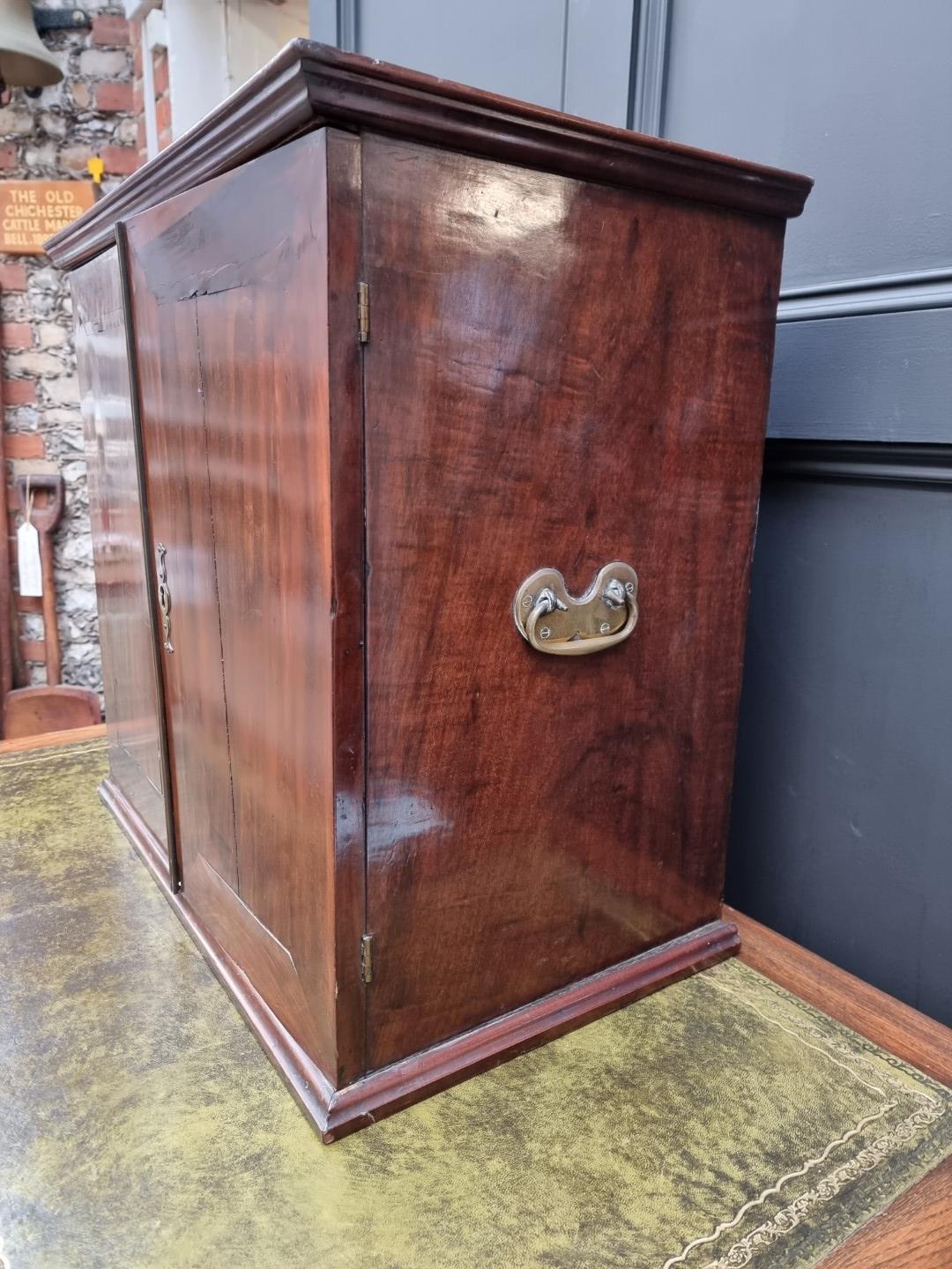 An 18th century mahogany table cabinet, enclosing pigeonholes and small drawers, 61cm high x 64. - Image 3 of 9