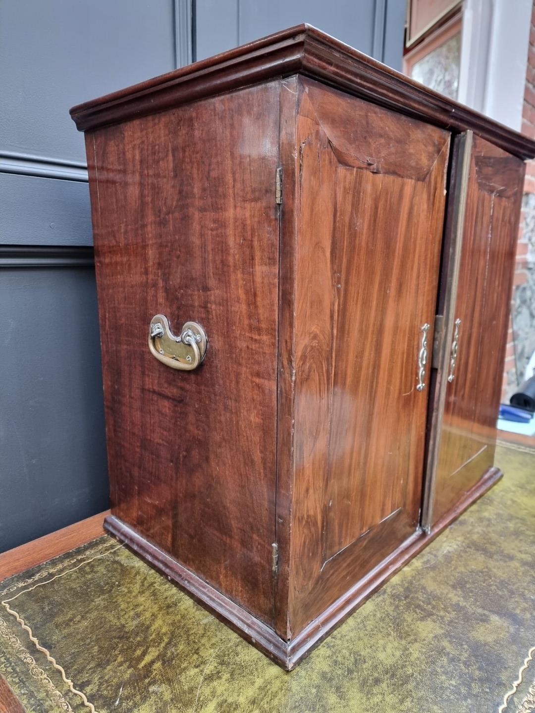 An 18th century mahogany table cabinet, enclosing pigeonholes and small drawers, 61cm high x 64. - Image 4 of 9