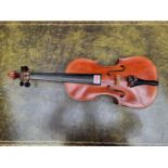 An antique continental violin, labelled 'Wiener Ton-Instrument...Markstein, Arthur Lion,...No.829,