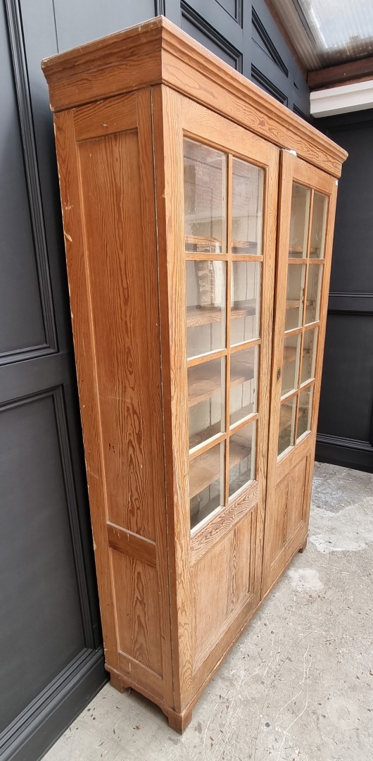 A Victorian pitch pine bookcase, 124cm wide. - Image 2 of 8