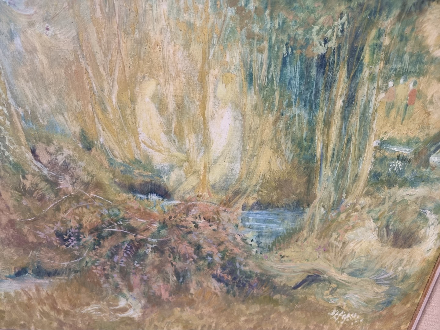 Mary Goward, a seated figure in a woodland, signed, oil on board, 75 x 60cm; together with another - Image 4 of 5