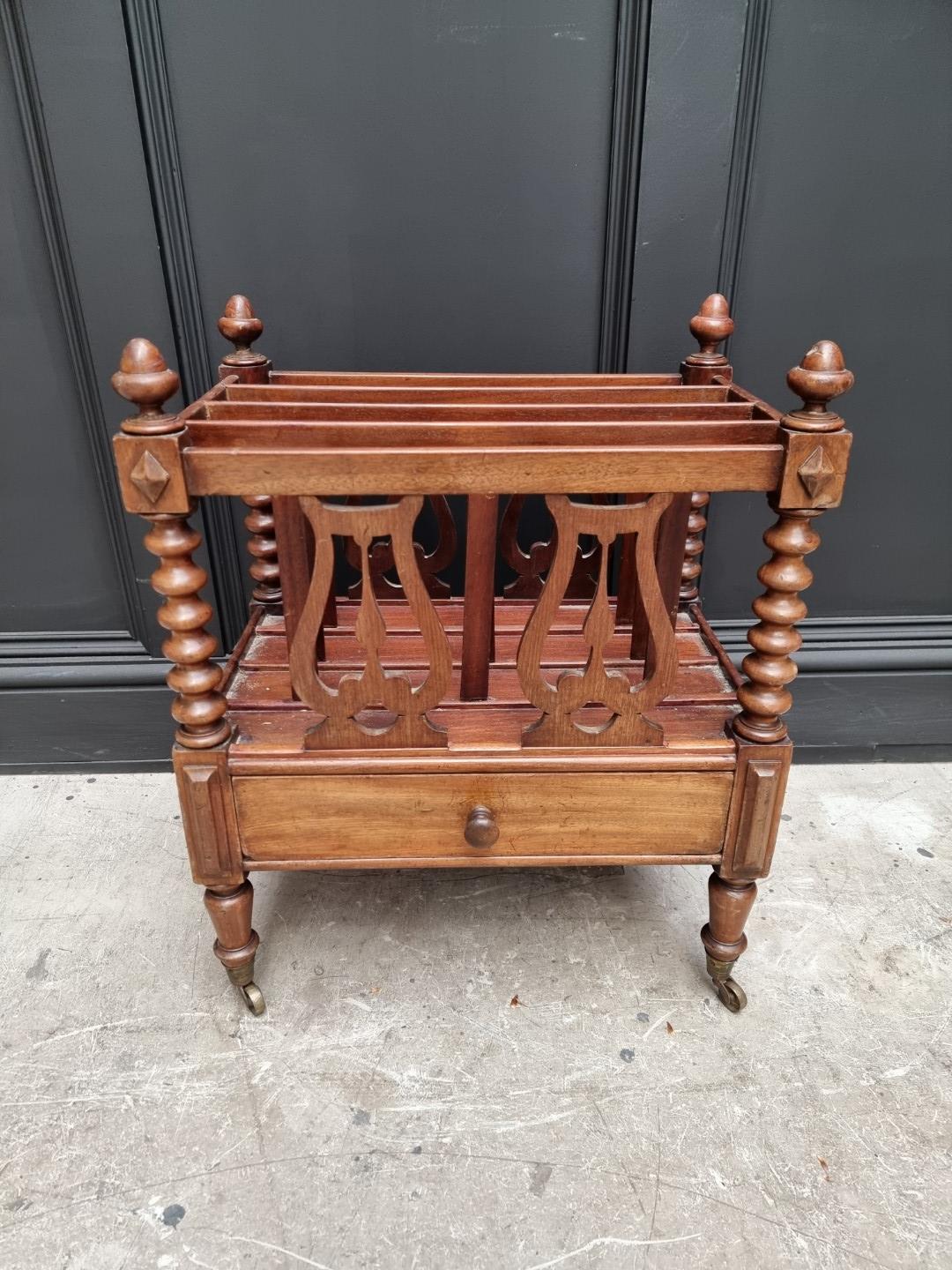 A Victorian mahogany Canterbury, 51cm wide.