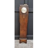A 1930s Art Deco walnut and coromandel crossbanded grandmother clock, 139cm high; together with